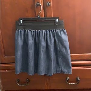 A blue and black skirt